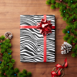 Papier Cadeau Impression Zèbre noir et blanc