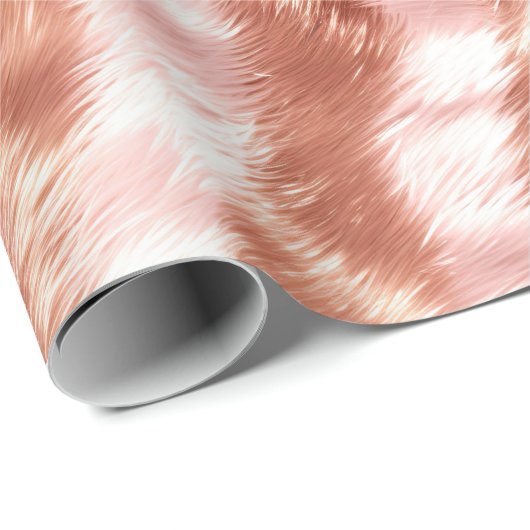 Papier Cadeau Impression Zèbre or rose rose pâle (Coin rond)