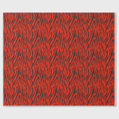 Papier Cadeau Impression Zèbre Petit Rouge Fluorescent (Plat)