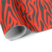 Papier Cadeau Impression Zèbre Petit Rouge Fluorescent (Coin rond)