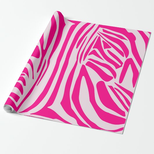 Papier Cadeau Impression zèbre rose (Déroulé)