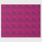 Papier Cadeau Impression Zèbre Rose Fluorescent Petit (Plat)
