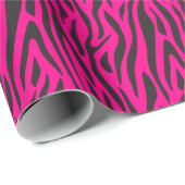 Papier Cadeau Impression Zèbre Rose Fluorescent Petit (Coin rond)
