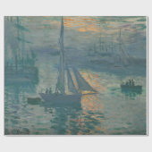 Papier Cadeau Impressionnisme Marin Tableau de Monet Lever du So (Plat)