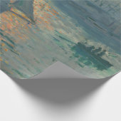 Papier Cadeau Impressionnisme Marin Tableau de Monet Lever du So (Coin)
