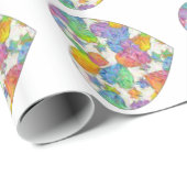 Papier Cadeau Impressionniste Pastel Valentine Hearts (Coin rond)