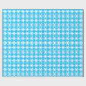 Papier Cadeau Impressions de flocon de neige - bleu et blanc (Plat)