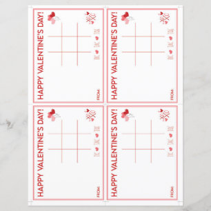 Papier Cadeau imprimable de Tic Tac Toe pour la Saint-Val