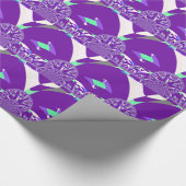 Papier Cadeau Imprimante d'art bleu rétro Cyan Kaleidoscope (Coin)