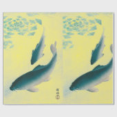 PAPIER CADEAU IMPRIMANTE JAPONAISE DE POISSON BAIGNADE JAUNE (Plat)