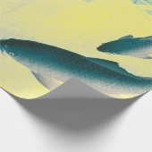 PAPIER CADEAU IMPRIMANTE JAPONAISE DE POISSON BAIGNADE JAUNE (Coin)