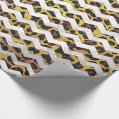 Papier Cadeau Imprimé Chevron Brun et Jaune Léopard (Coin)