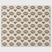 Papier Cadeau Imprimé chic beige et noir de léopard (Plat)