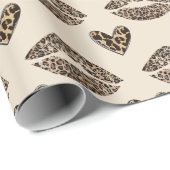 Papier Cadeau Imprimé chic beige et noir de léopard (Coin rond)