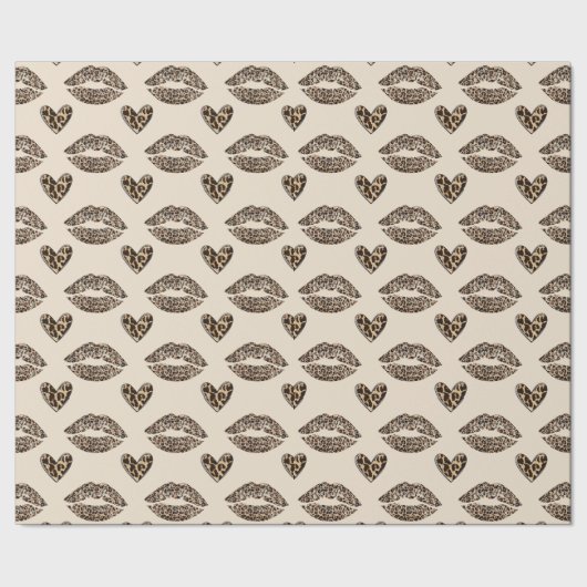 Papier Cadeau Imprimé chic beige et noir de léopard (Couture)