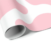 Papier Cadeau imprimé de vache rose pastel kawaii (Coin rond)