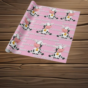 Papier Cadeau imprimé de vaches adorables