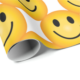 Papier Cadeau Imprimé Emoji Visage Sourire Heureux