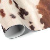 Papier Cadeau Imprimé faux vache marron noir crème (Coin rond)