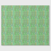 Papier cadeau imprimé feuille verte (Plat)