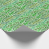 Papier cadeau imprimé feuille verte (Coin)