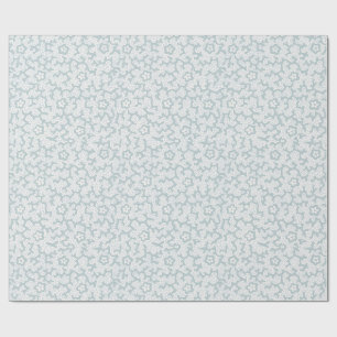 Papier Cadeau Imprimé floral de corail céladon, côtier