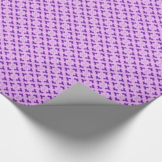 Papier Cadeau imprimé kimono floral, orchidée et violet (Coin)