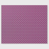 Papier Cadeau imprimé kimono floral, rose fuchsia et noir (Plat)