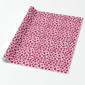 Papier Cadeau Imprimé léopard - Bordeaux et rose (Déroulé)