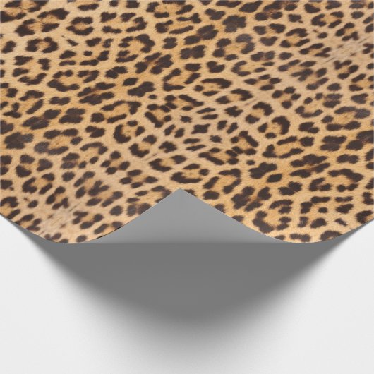 Papier Cadeau imprimé léopard fête sauvage chic girly safari (Coin)