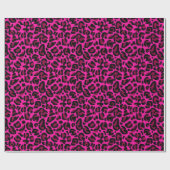 Papier Cadeau Imprimé léopard rose chaud  (Plat)