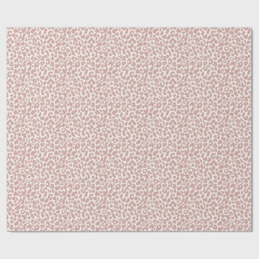 Papier Cadeau Imprimé léopard rose poudrée boho (Plat)