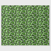 Papier Cadeau Imprimé léopard vert citron Taches de guépard (Plat)