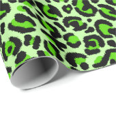 Papier Cadeau Imprimé léopard vert citron Taches de guépard (Coin rond)