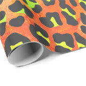 Papier Cadeau Imprimé Orange et Jaune Léopard (Coin rond)