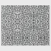 Papier Cadeau Imprimé tendance léopard noir gris blanc chic (Plat)