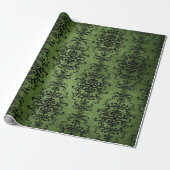 Papier Cadeau Imprimer Damas rustique vert (Déroulé)