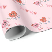 Papier Cadeau Imprimer Vintage tendance papier Valentine (Coin rond)