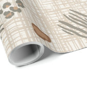 Papier Cadeau Imprimés d'animaux de safari boho tissé ID1274 (Coin rond)