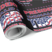 Papier Cadeau Inauguration 2025 du président Trump (Coin rond)