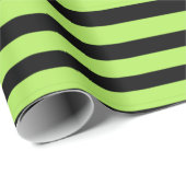 Papier Cadeau Inch Worm Vert et Bandes noires (Coin rond)