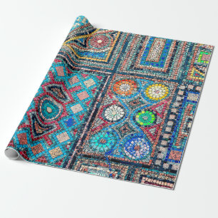 Papier Cadeau incroyablement belle et vive mosaïque antique sur