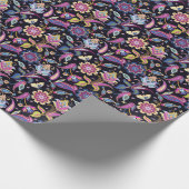Papier Cadeau Inde Paisley Ornement floral sans joint (Coin)