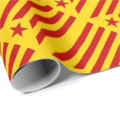 Papier Cadeau Independentista Catalana d'Estelada Roja - de (Coin rond)