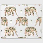 Papier Cadeau Indian Floral Paisley Ornate Elephants (Plat)