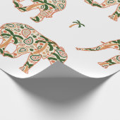 Papier Cadeau Indian Floral Paisley Ornate Elephants (Coin)