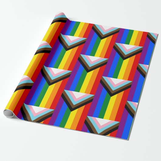 Papier Cadeau Indicateur de fierté de progression LGBTQ+ (Déroulé)