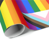 Papier Cadeau Indicateur de fierté de progression LGBTQ+ (Coin rond)