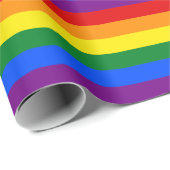 Papier Cadeau Indicateur de la fierté arc-en-ciel (Coin rond)