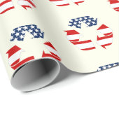 Papier Cadeau Indicateur USA - Symbole rouge blanc & bleu Recycl (Coin rond)